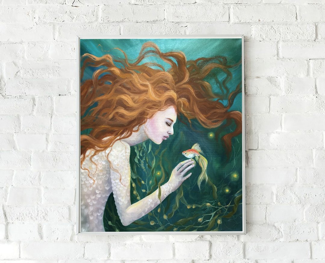 女人油画原创家居装饰艺术 - 海报/装饰画/版画 - 其他材质 绿色