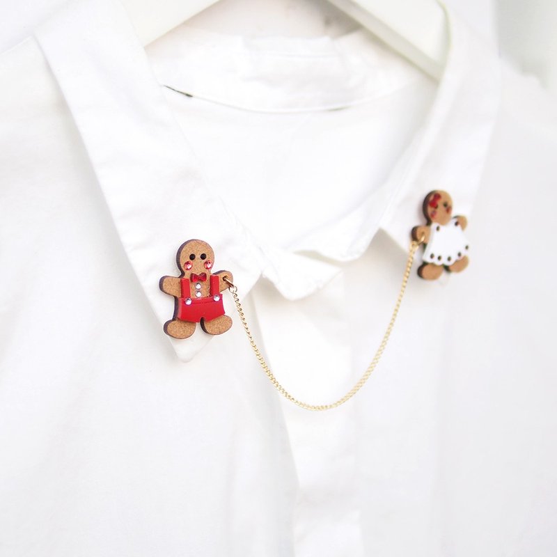 圣诞姜饼人造型领针 - 胸针 - 压克力 