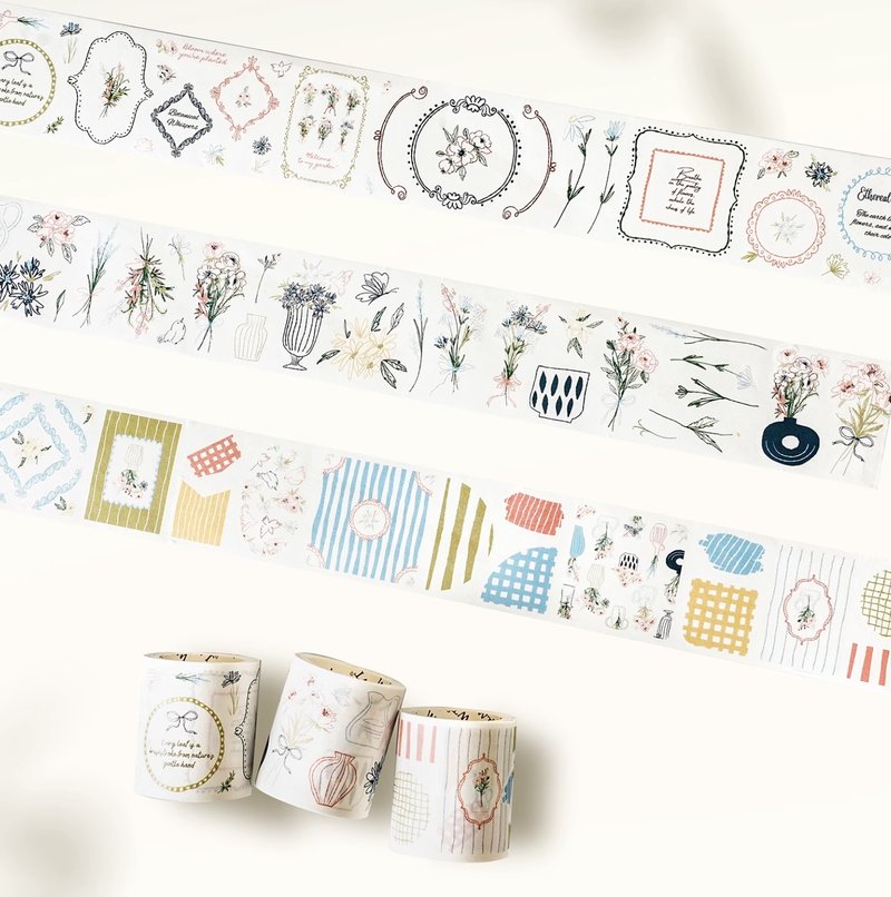 线条花园 和纸胶带 5米卷 3卷套装 - 纸胶带 - 纸 多色