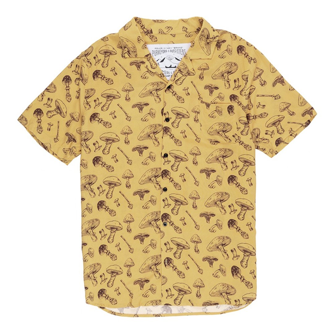 POLER ALOHA SHIRT 夏威夷衫 柔软凉感嫘萦衬衫 蘑菇棕 - 男装衬衫 - 其他材质 多色