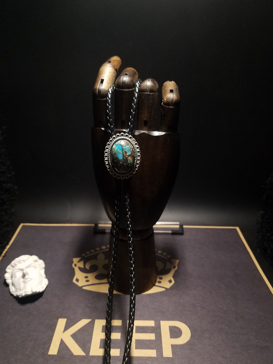 蓝色帝王石保罗领带领结宝石bolo tie西部牛仔领带 - 领带/领带夹 - 半宝石 多色