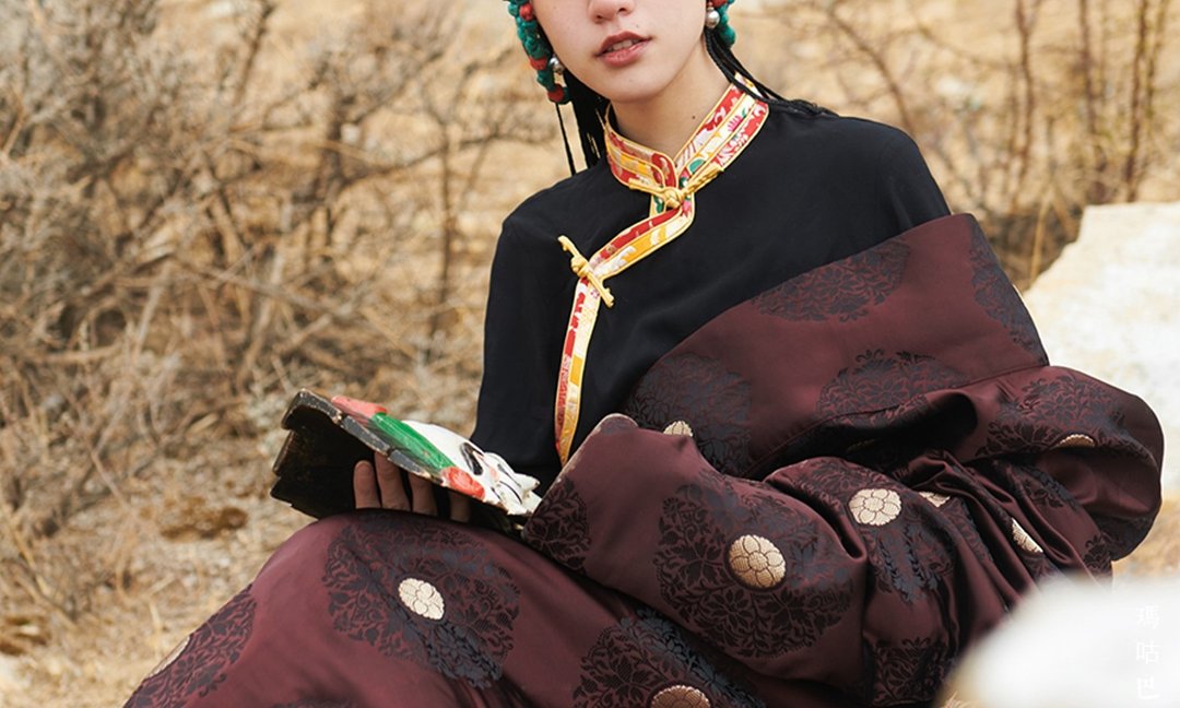 风马 新中式復古藏装  异域风情锅庄舞裹 襯衣/半身裙 - 女装上衣 - 其他材质 黑色