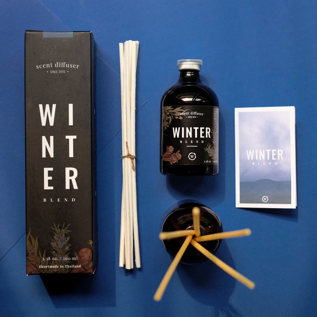 Essential Oil Diffuser Set 100ml - Winter Blend Anti-Flu Recipe - 香薰/精油/线香 - 玻璃 咖啡色