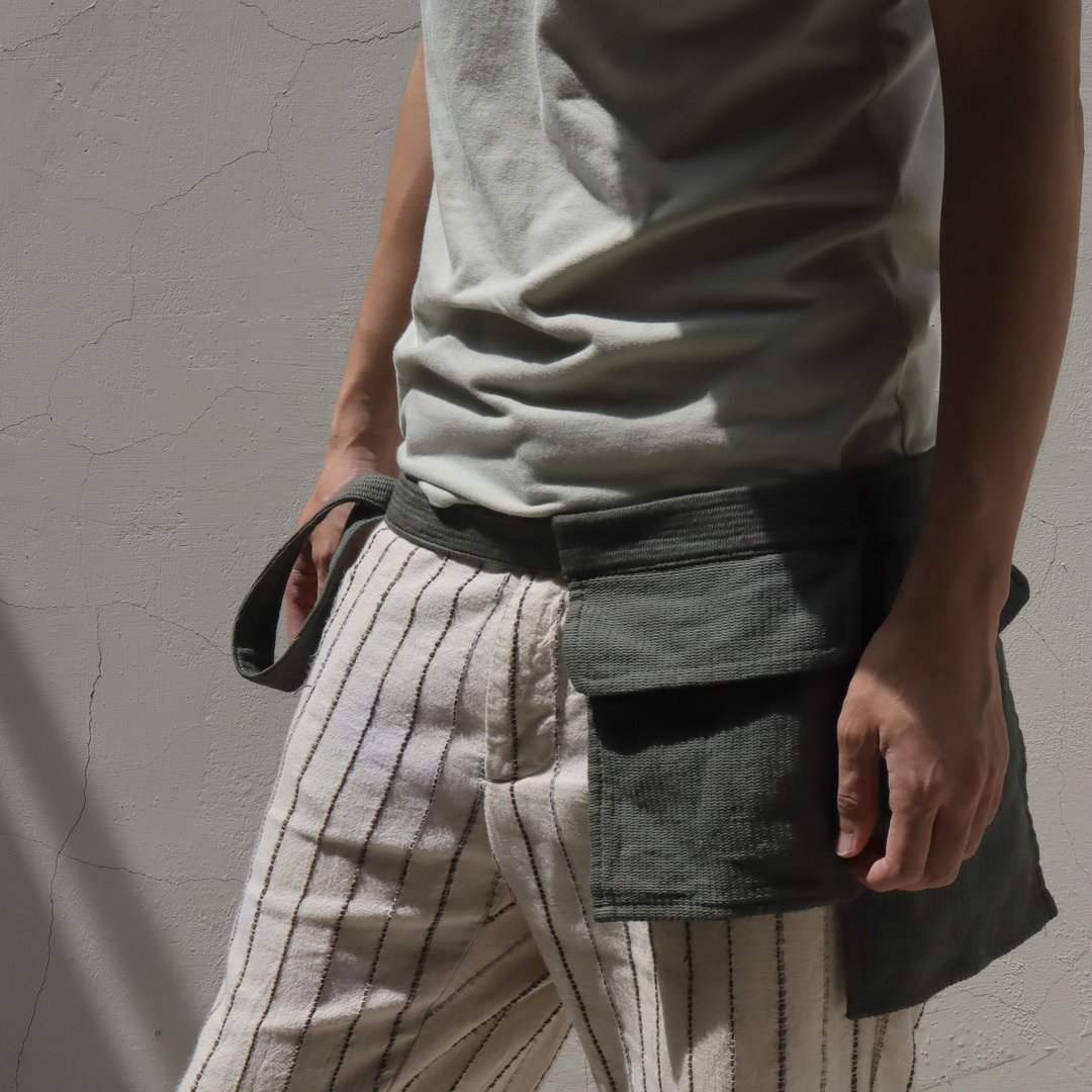 步野  extra  pocket 围裙式工具袋 灰绿 - 侧背包/斜挎包 - 棉 绿色