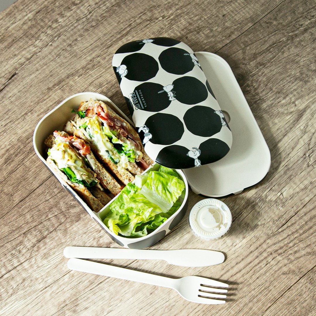 Vovarova x Snoopy 联乘 -单层环保竹纤维便当盒 - 便当盒/饭盒 - 环保材料 