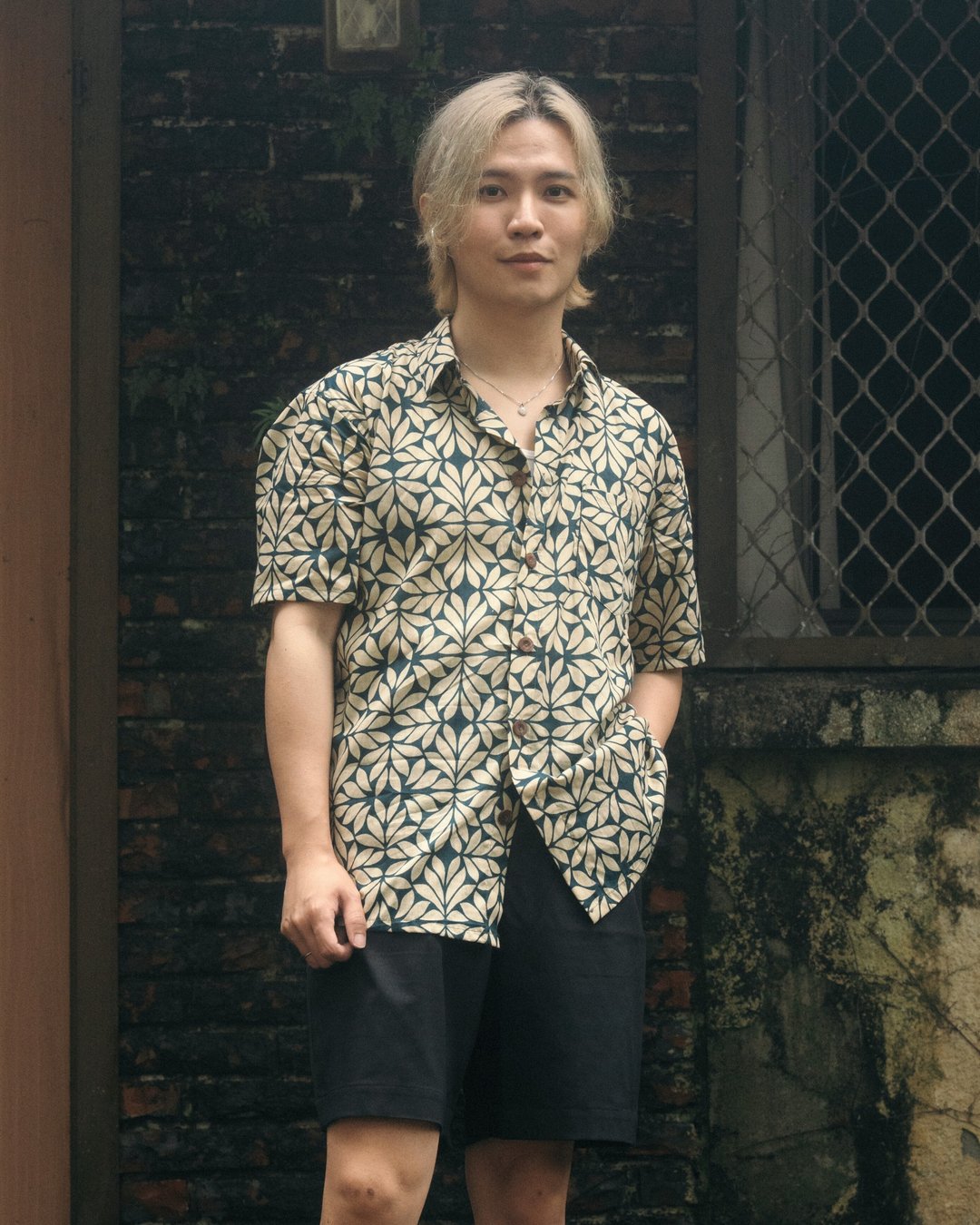 印度盖染工艺纯棉 男生衬衫 － 月桂绿 - 男装衬衫 - 棉 多色