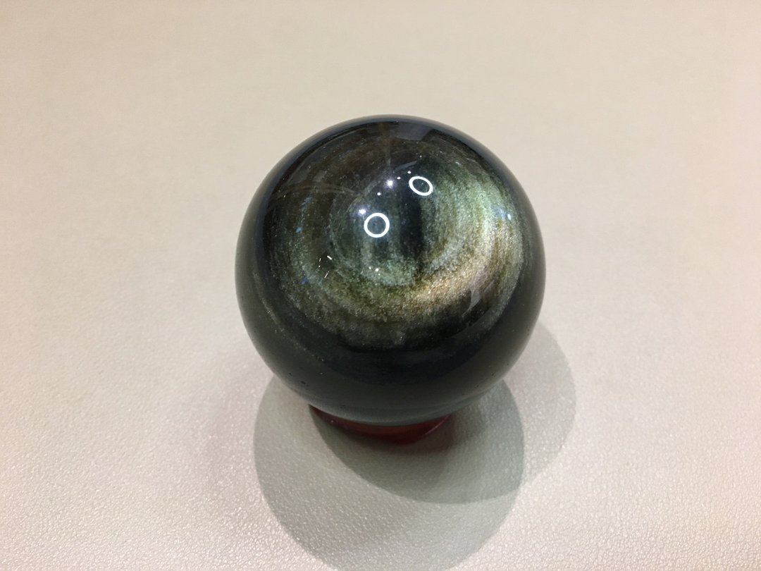 砂金黑曜石球 55mm - 招财晶石  保平安晶石 - 摆饰 - 水晶 