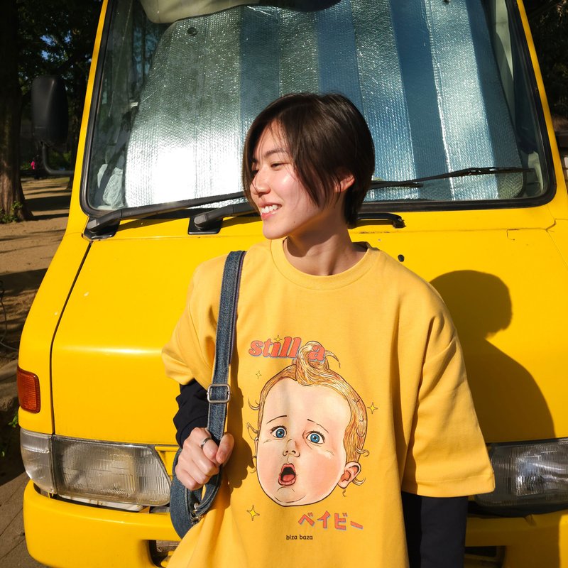 Still a baby 美式怀旧 10oz 重磅厚身T shirt - 中性连帽卫衣/T 恤 - 棉．麻 白色