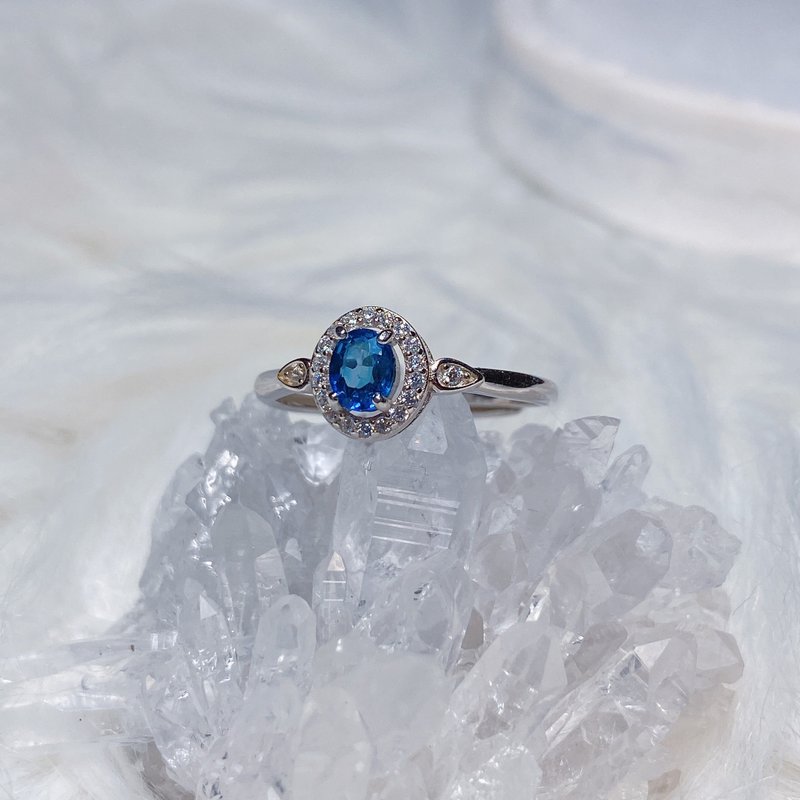 天然宝石 天然蓝宝石 锡兰蓝宝戒  0.39克拉  925纯银 - 戒指 - 宝石 