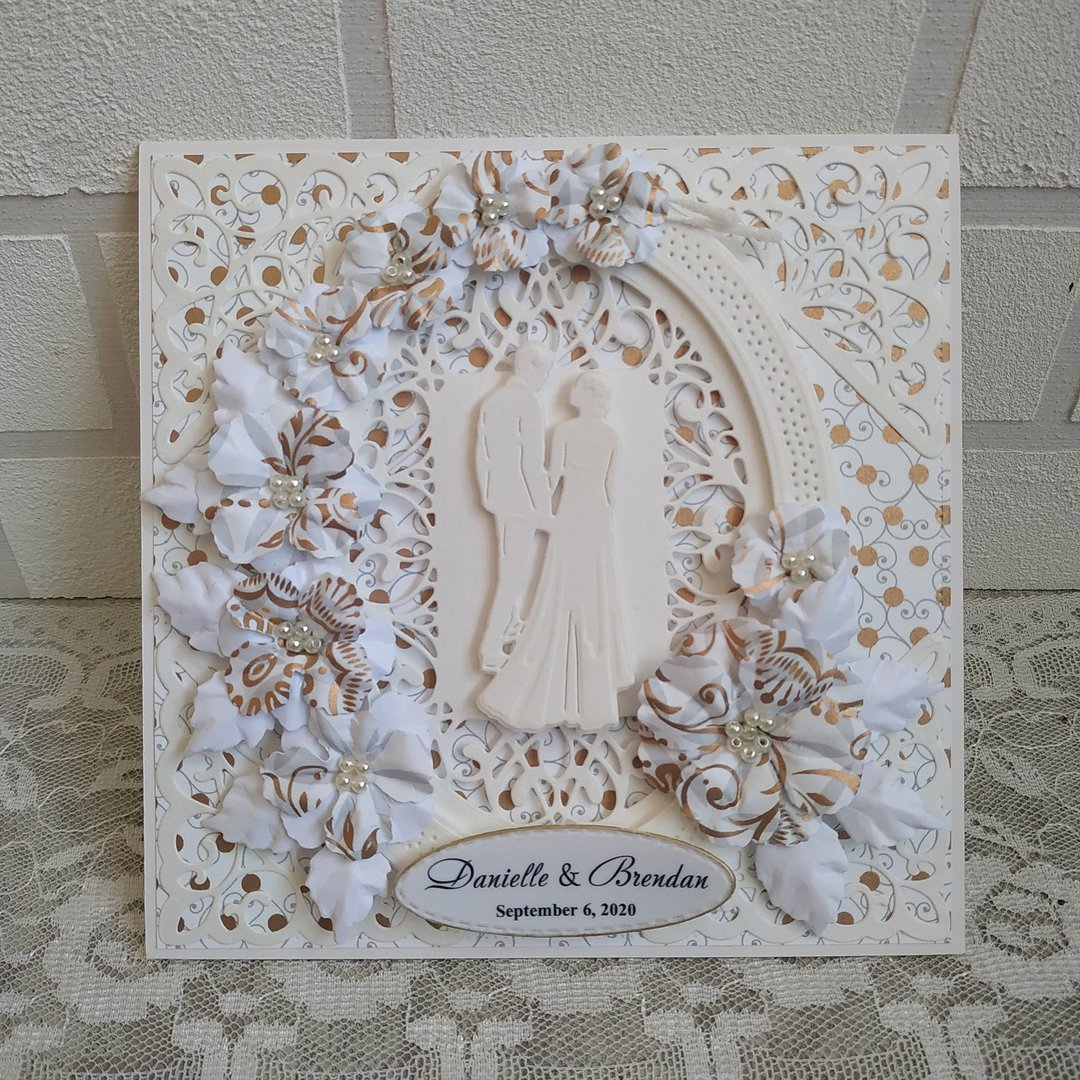为儿子和儿媳定制的结婚贺卡 - 卡片/明信片 - 纸 白色