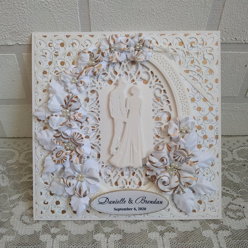 为儿子和儿媳定制的结婚贺卡 - 卡片/明信片 - 纸 白色