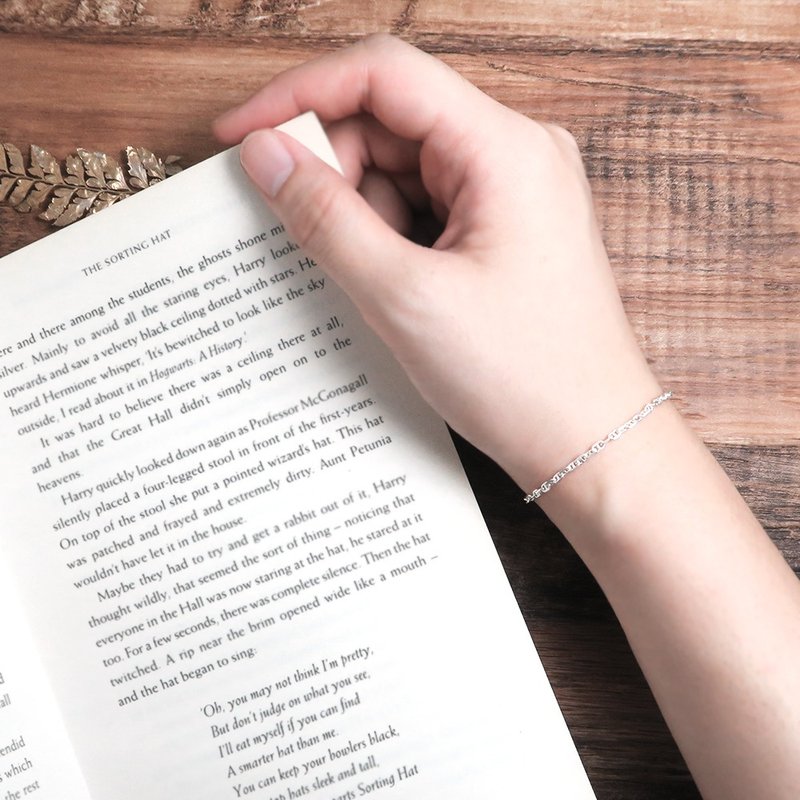 刻字订制 纯银 棱角海锚手链(2.4mm) 925纯银手链 女生手链 - 手链/手环 - 纯银 银色