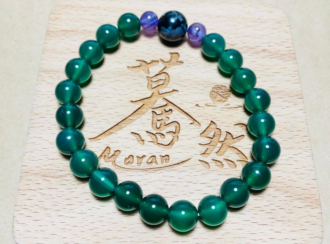 蓦然(手环系列)绿玛瑙8mm--健康 - 手链/手环 - 水晶 绿色