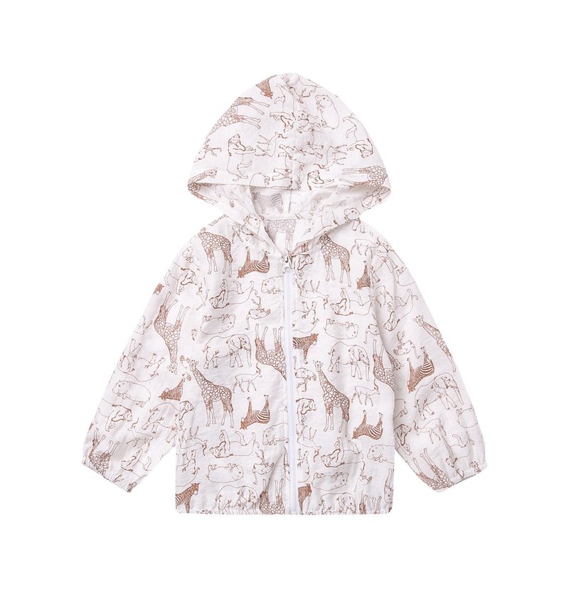 【出清优惠】动物连帽外套  蓝/咖啡 - 童装外套 - 棉．麻 多色