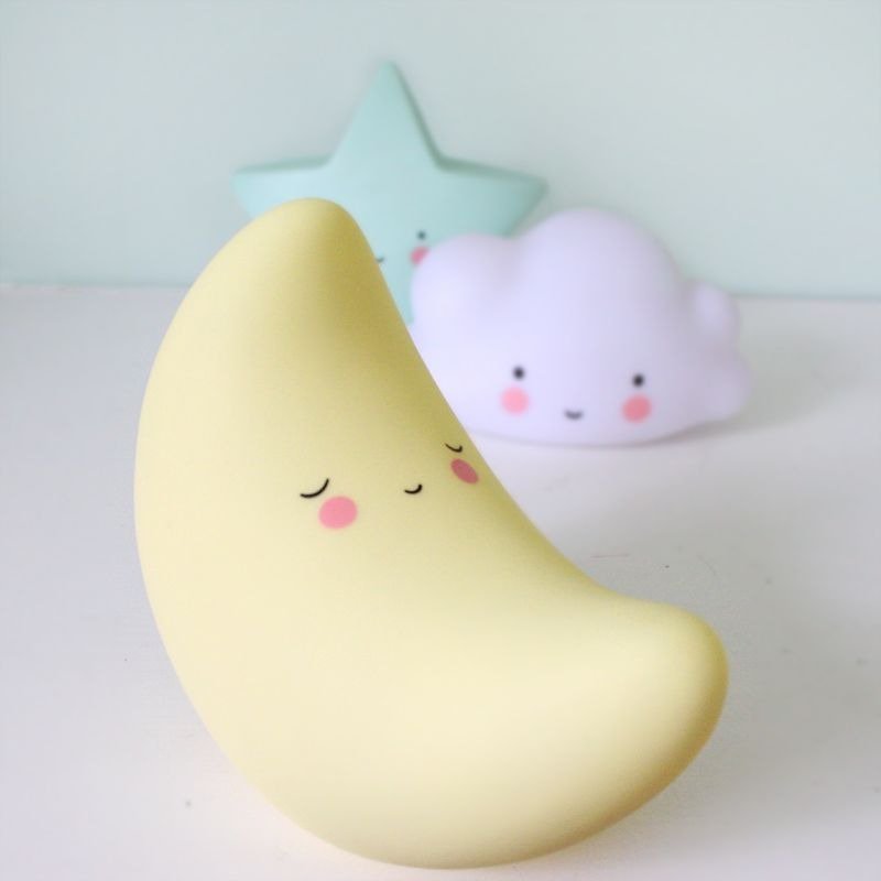 荷兰｜a Little Lovely Company ❤北欧风 疗愈月亮夜灯 - 灯具/灯饰 - 塑料 黄色