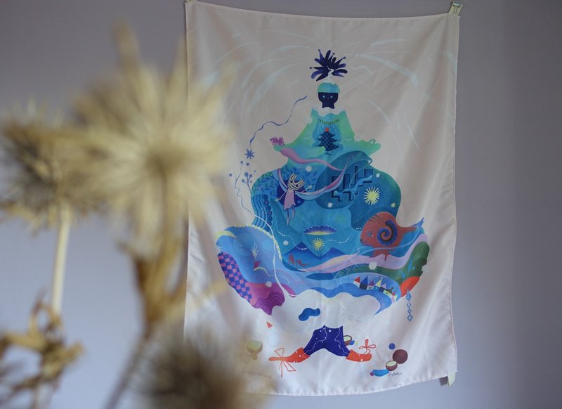 艹方作品  奇幻圣诞树-螺旋面包 圣诞布置 圣诞装饰 布幔挂布挂幔 - 海报/装饰画/版画 - 聚酯纤维 粉红色