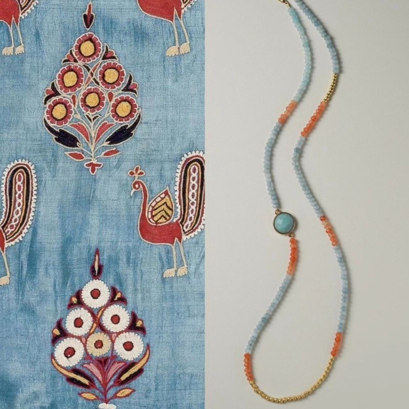 原创橘子海盐天然石手作文玩毛衣链串珠项链 - 项链 - 玉石 多色