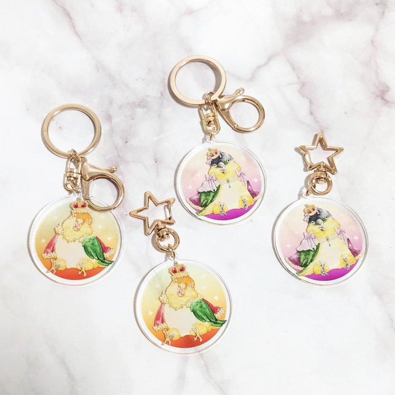 凯克国王皇后压克力圆吊饰-双面印刷 - 钥匙链/钥匙包 - 塑料 多色