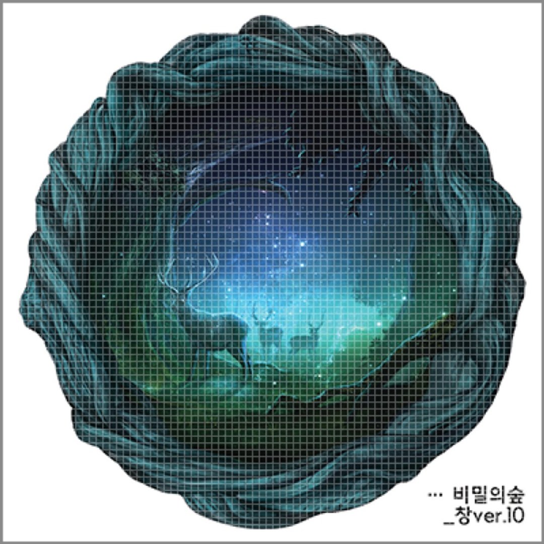 秘密森林 - 圆形窗户 6 种类型 (blackraccoon) 复古拼贴设计 - 贴纸 - 纸 多色