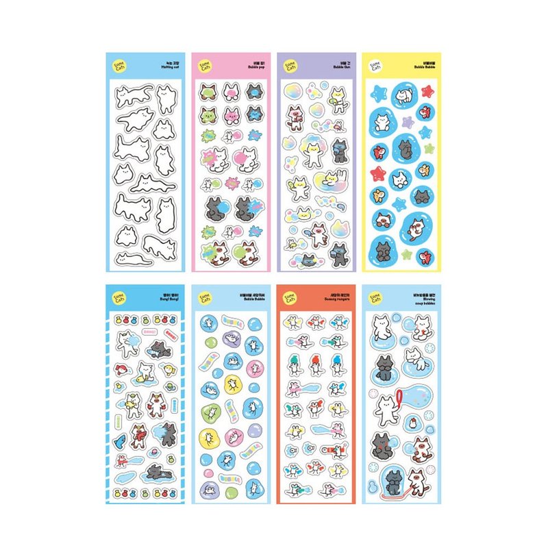 Bubble Bubble Summer 8 款贴纸组系列 - 贴纸 - 纸 蓝色