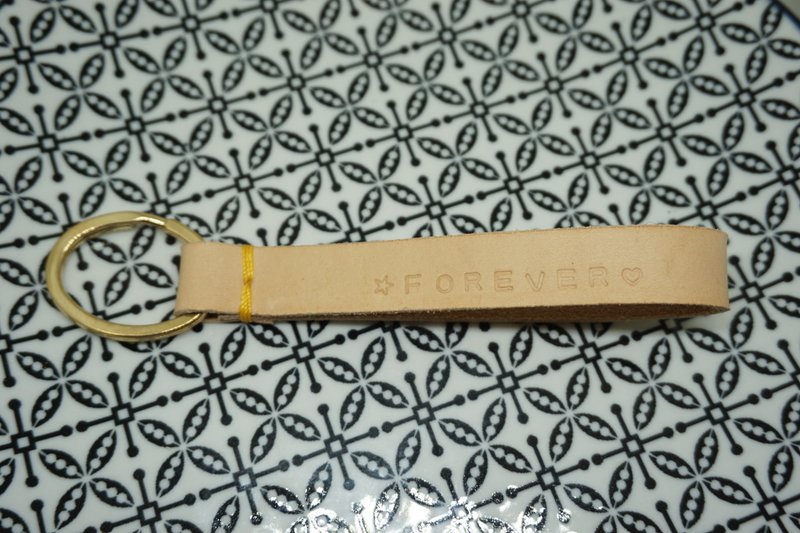 MECO 无造作皮革钥匙圈 - 钥匙链/钥匙包 - 真皮 卡其色