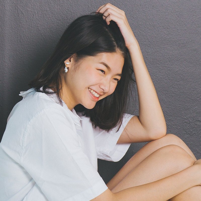 Hanging Earring - Moomin Characters - 耳环/耳夹 - 其他金属 白色