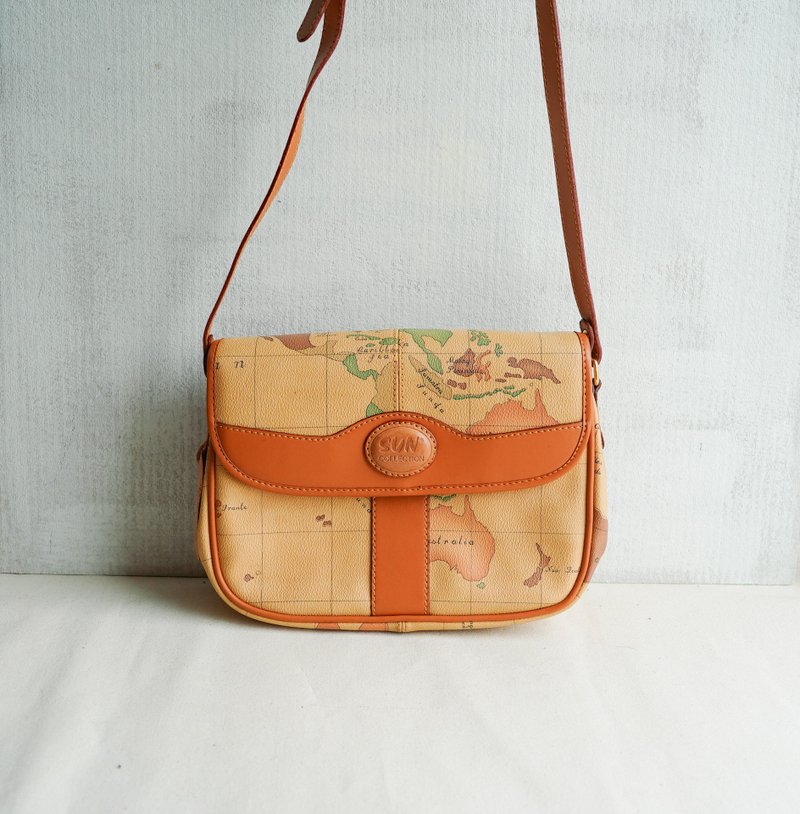 真皮地图全新古董包vintage 中古包 - 侧背包/斜挎包 - 其他材质 卡其色