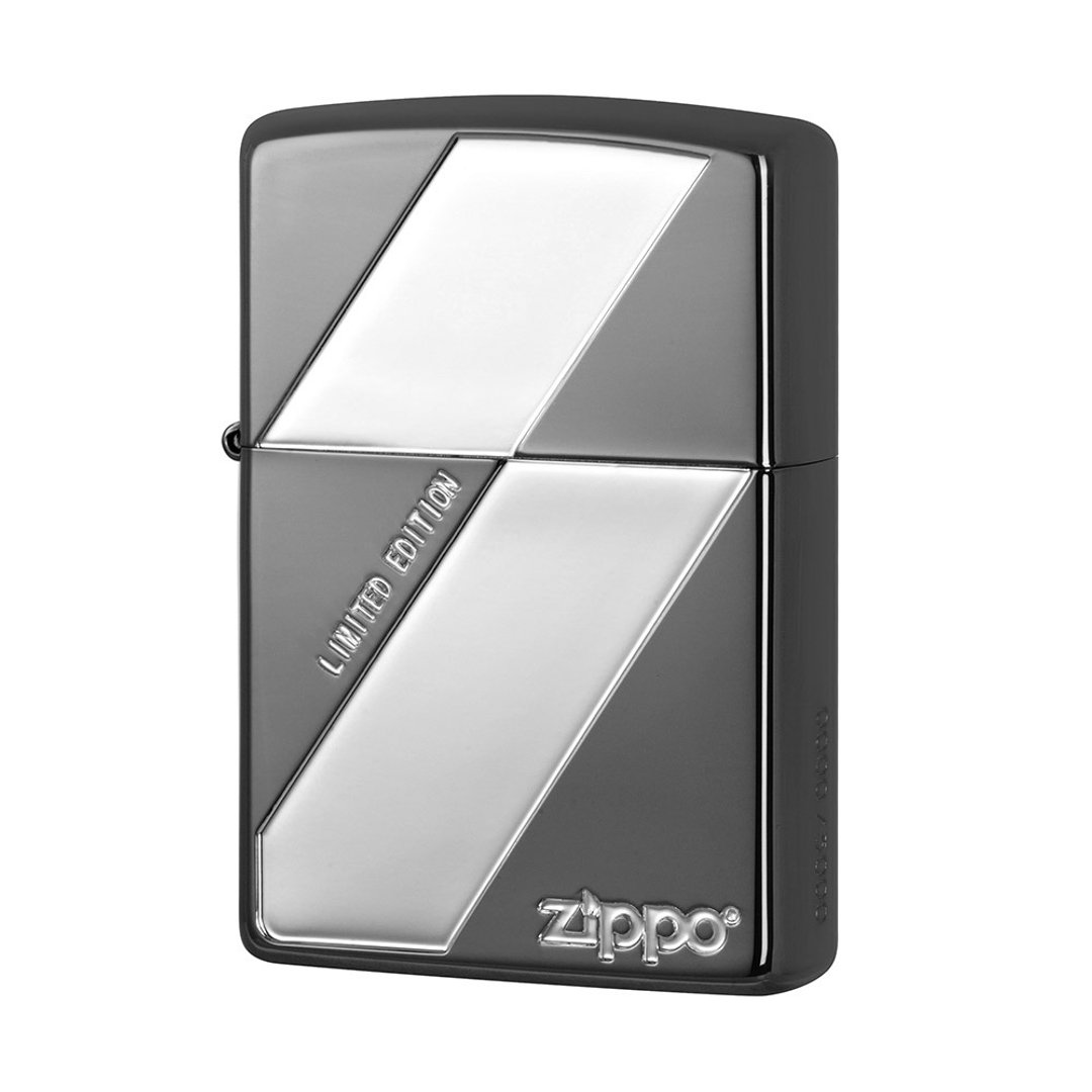 【ZIPPO官方旗舰店】 简约斜格(黑银)防风打火机 ZA-3-123A - 其他 - 铜/黄铜 