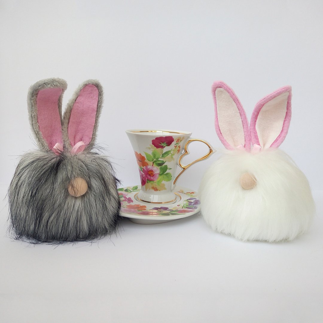 Bunny Gnome Spring Gnome Stuffed Gnomes Summer Gnome Mom Day Fur Toys Bunny Doll - 玩偶/公仔 - 其他材质 