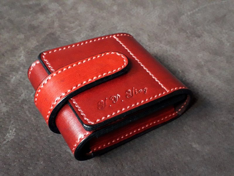 植鞣牛皮 真皮 全手作口红包 化妆包 附小镜 颜色尺寸可定制 - 化妆包/杂物包 - 真皮 多色