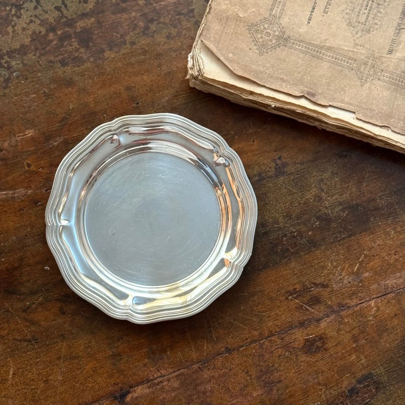 *50503-经典法国古董波浪纹镀银盘15cm - 其他 - 银 