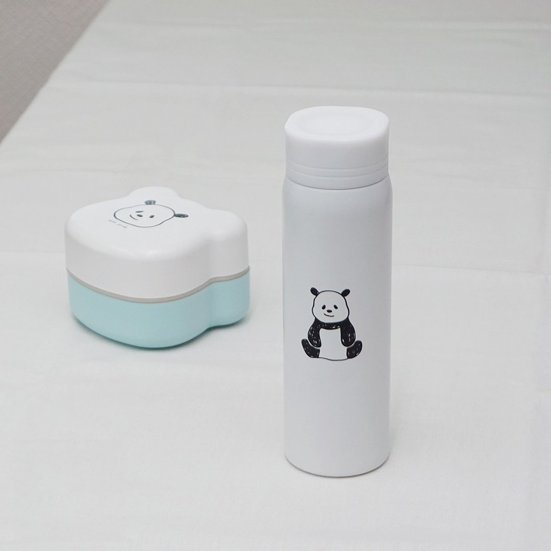 bebe panda 熊猫造型保温瓶 480ml (可保温/保冷) 办公/郊游/茶饮 - 咖啡杯/马克杯 - 不锈钢 白色