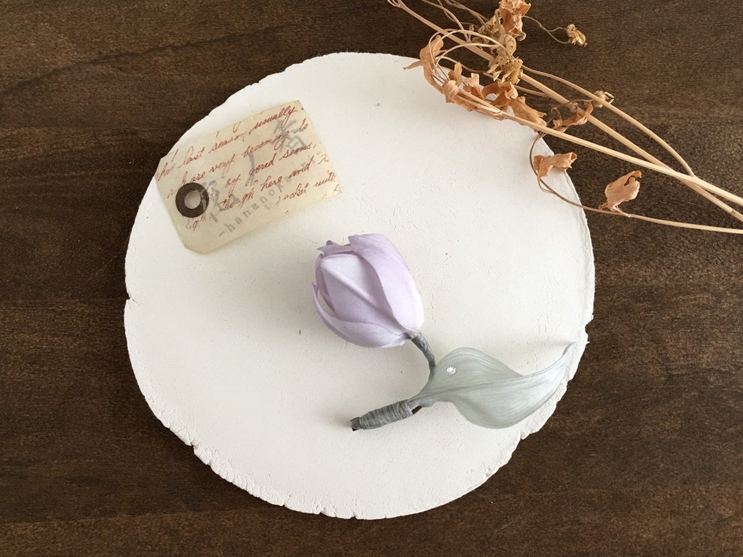 Tulip brooch purple - 胸针 - 丝．绢 紫色