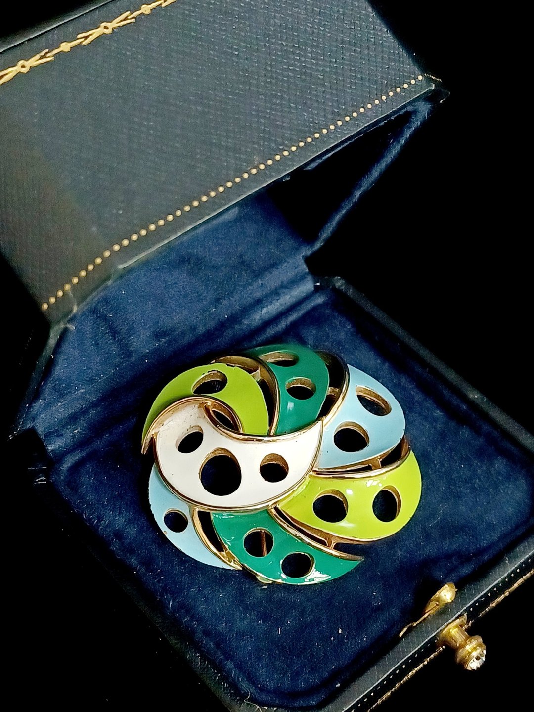 vintage jewelry Trifari 彩色珐琅风车 胸针 别针 - 胸针 - 其他金属 