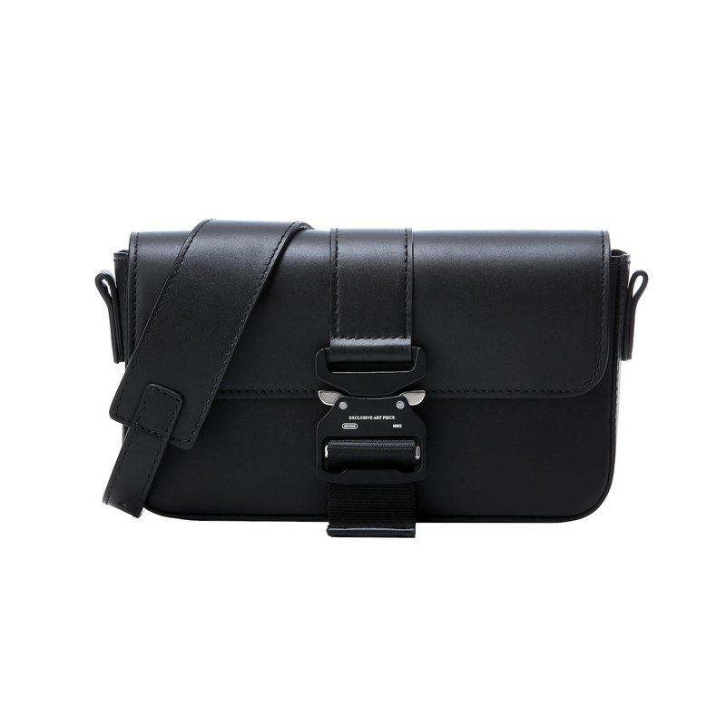 黑色全牛皮M200斜挎腰包 - 侧背包/斜挎包 - 真皮 黑色