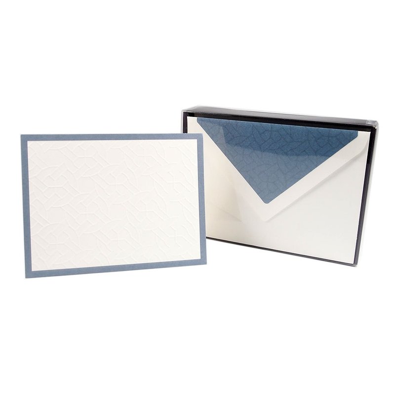 盒卡-简约蓝凸纹 10入【Hallmark-卡片 多用途】 - 卡片/明信片 - 纸 多色