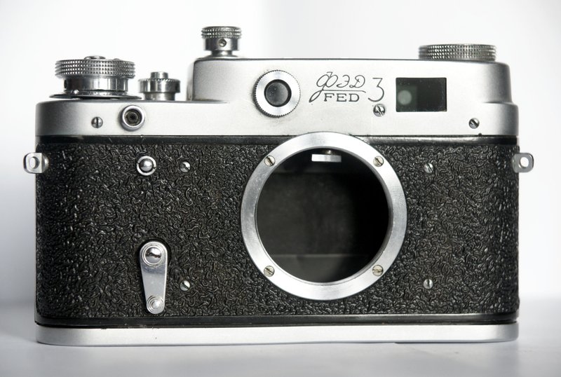 FED-3 rangefinder film camera 35 mm M39 mount USSR body early type - 相机 - 其他金属 银色