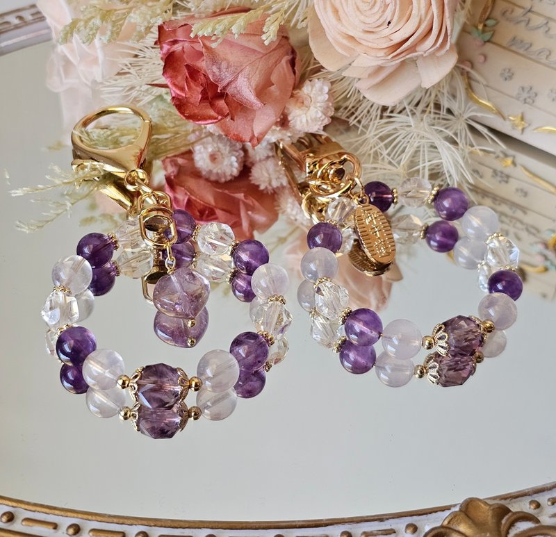 水晶吊饰-紫水晶/紫玉晶/紫黄晶/白水晶/开运小物/水晶手链 - 吊饰 - 水晶 多色