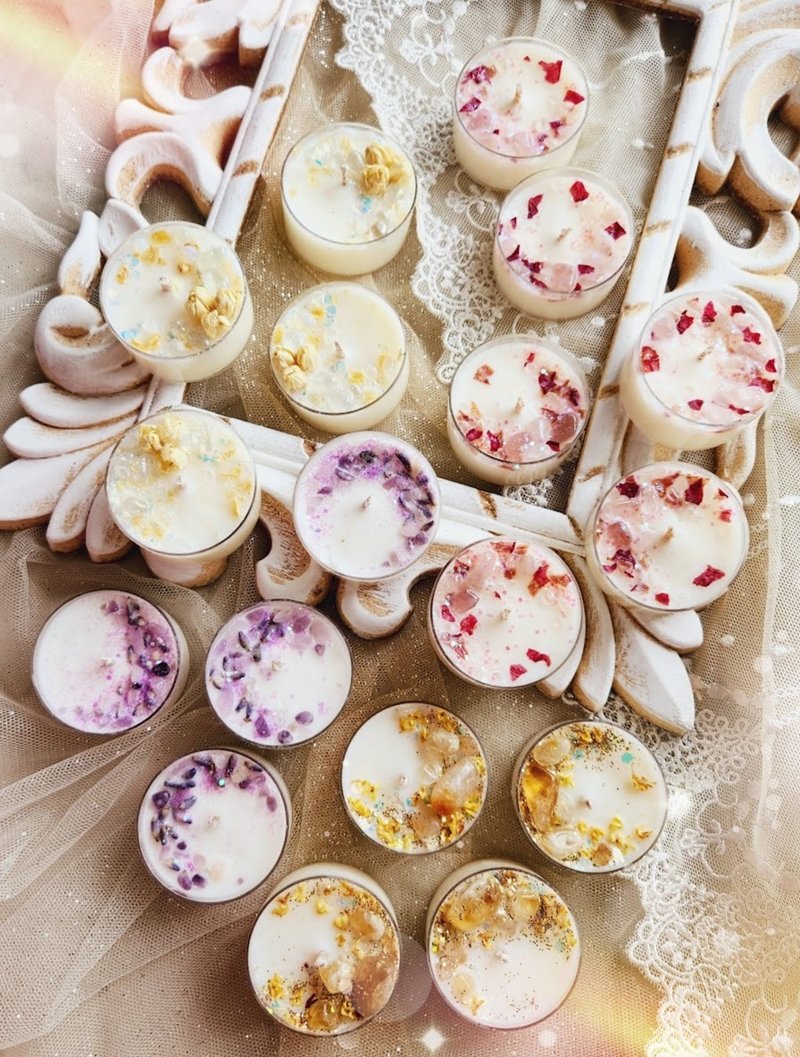 100%大豆蜡 水晶矿石能量茶蜡 高浓度纯精油 天然花草 许愿 净化 - 蜡烛/烛台 - 其他材质 