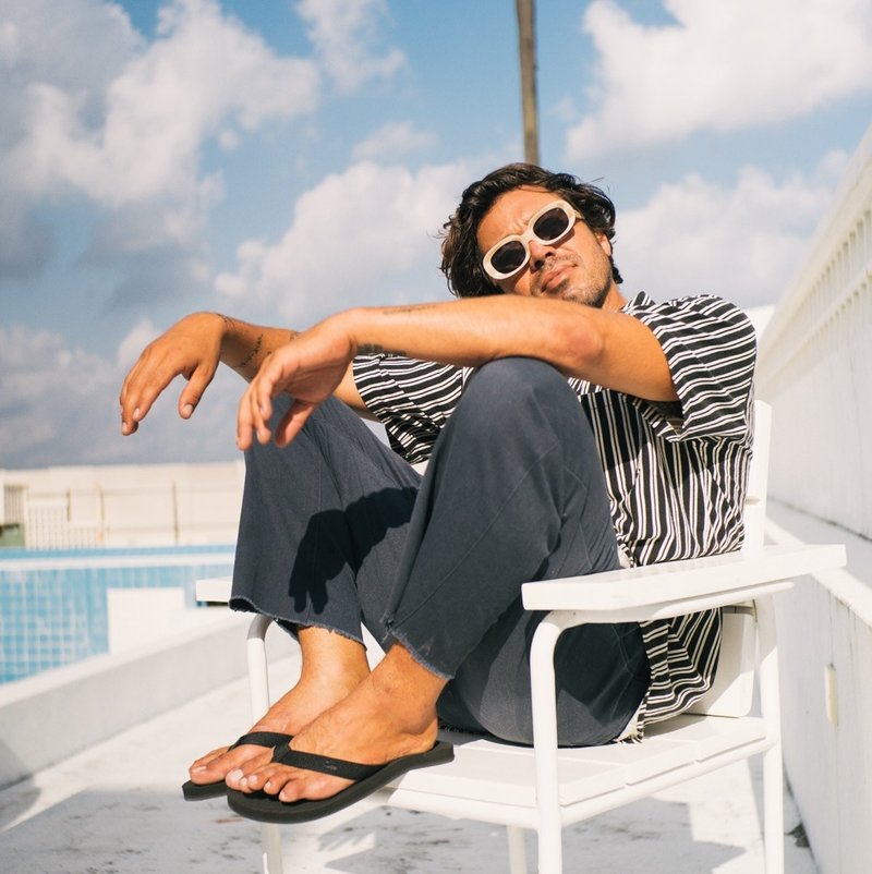 【春夏新品】indosole 环保拖鞋 Easy Living  墨碳黑 男 - 拖鞋 - 环保材料 黑色