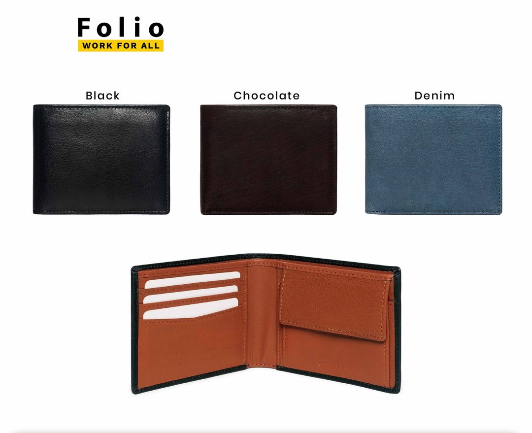 Folio : Tuff coin pocket wallet (双色款) 男士短夹 真皮 - 皮夹/钱包 - 真皮 
