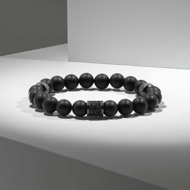 轮影Ring | 阿波罗１号 x 黑玛瑙手链 _天然石 锆石【梦想守护】 - 手链/手环 - 水晶 黑色