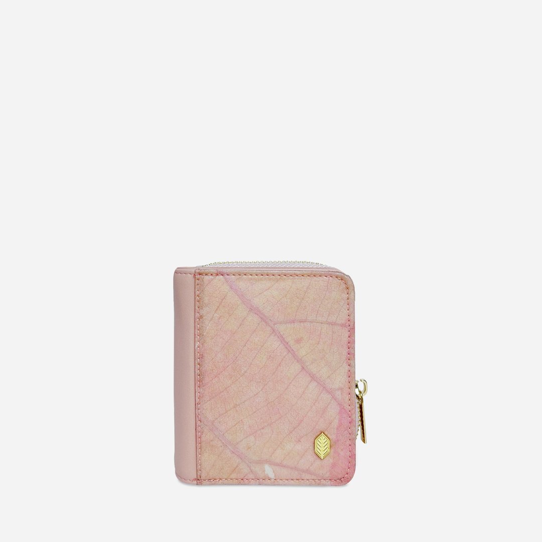 Compact Zip Wallet 简约风纯素短夹 - 樱花粉 - 皮夹/钱包 - 植物．花 粉红色