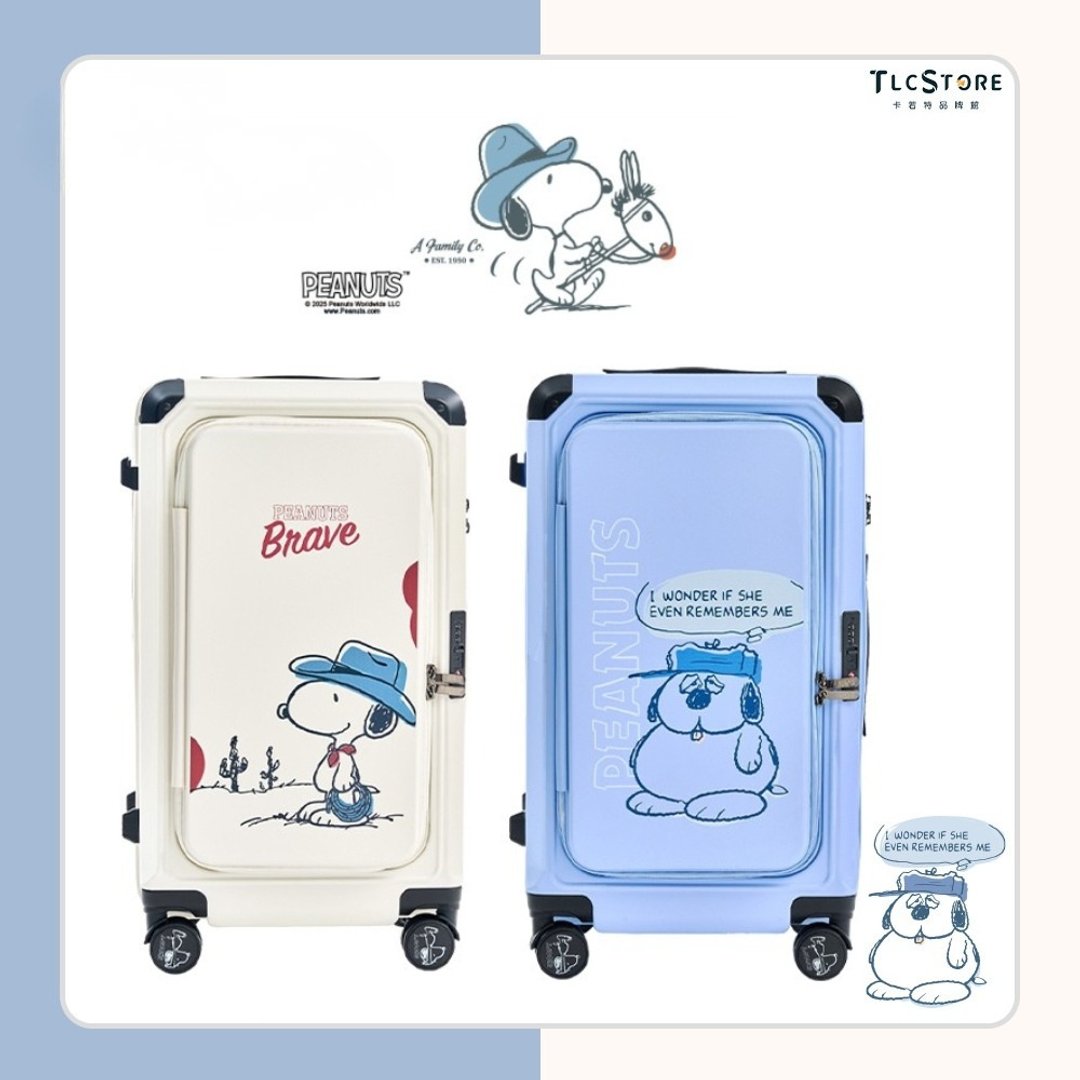 【Snoopy 史努比/Olaf 欧拉夫】24 寸上掀双开行李箱~赠收纳袋 4 入 - 行李箱/行李箱保护套 - 塑料 多色