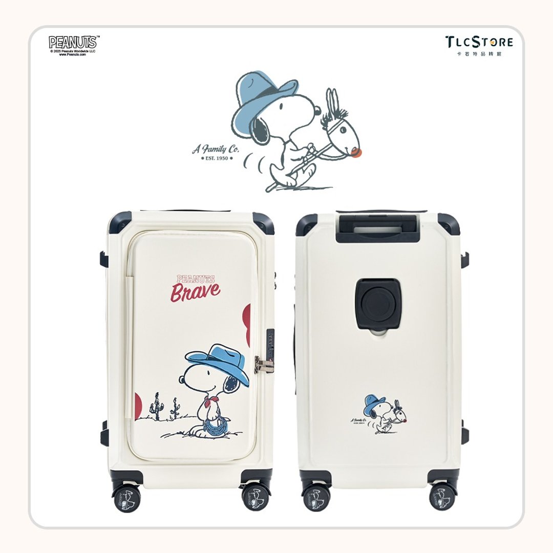 【Snoopy 史努比】24 寸上掀双开行李箱~赠收纳袋 4 入 - 行李箱/行李箱保护套 - 塑料 多色