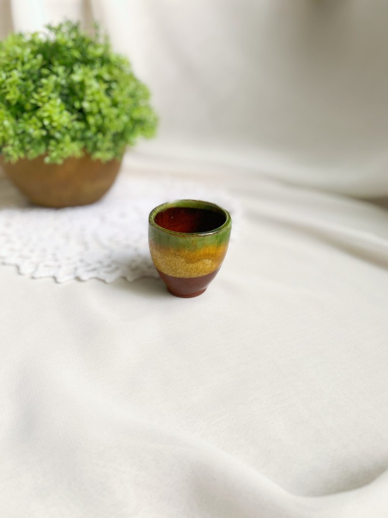 【好日恋物】德国带回窑变三色釉陶杯蛋杯 - 茶具/茶杯 - 陶 多色