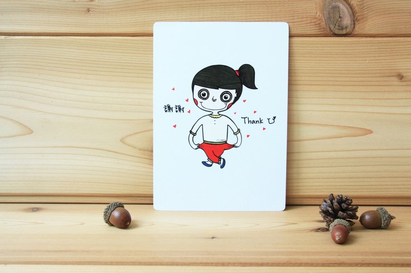 手写插画明信片 - 感谢你 谢谢你  明信片 卡片 - 卡片/明信片 - 纸 