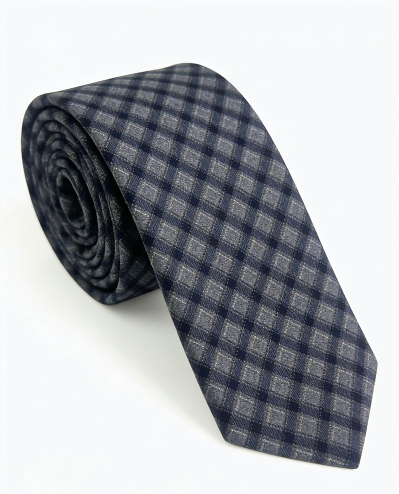 藍色格紋領帶紳士商務搭配神器禮盒裝 - 领带/领带夹 - 羊毛 多色