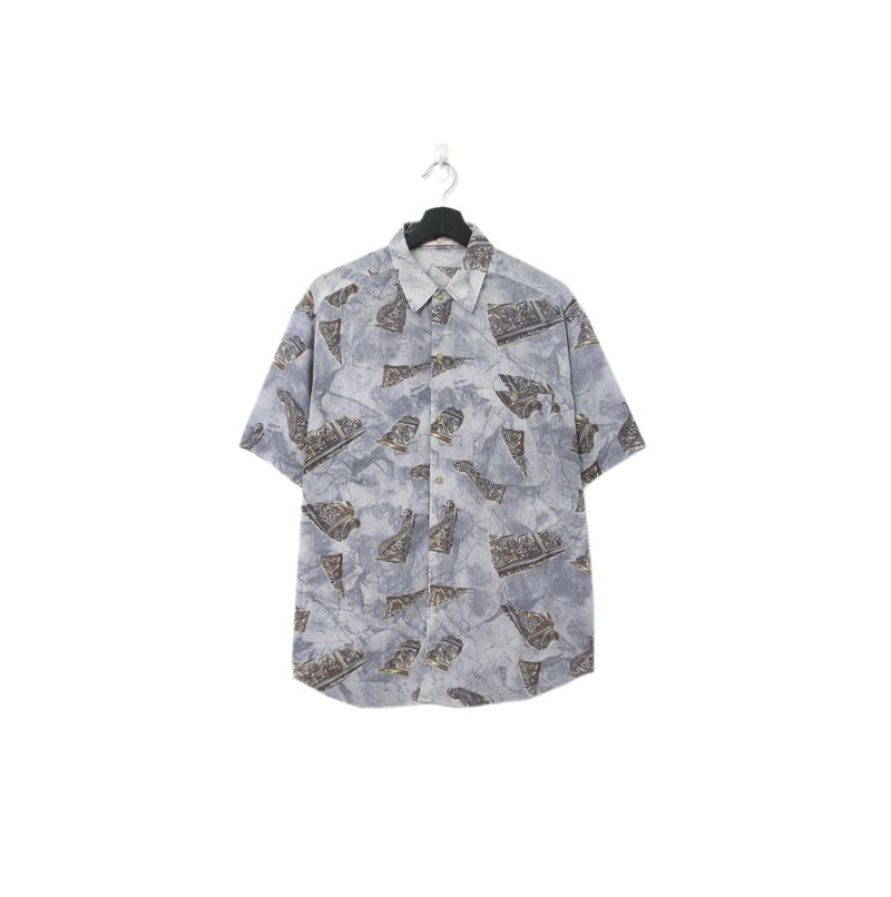 Back to Green- 袖花衬衫 微透肤 雕刻碎片 sf-04vintage shirt - 男装衬衫 - 聚酯纤维 