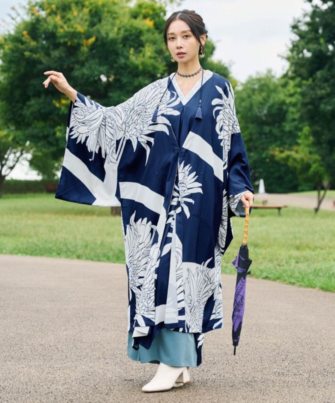 【热门预购】花影和风落感羽织 (3色) 7CQ-4106 - 女装休闲/机能外套 - 其他材质 